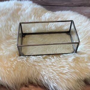 Vintage Pewter and Glass Display Box